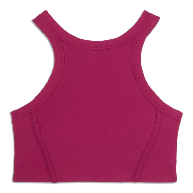 Yoga Bar for Clean Energy Boost -Ribbed High-Neck Yoga Bra - Resale