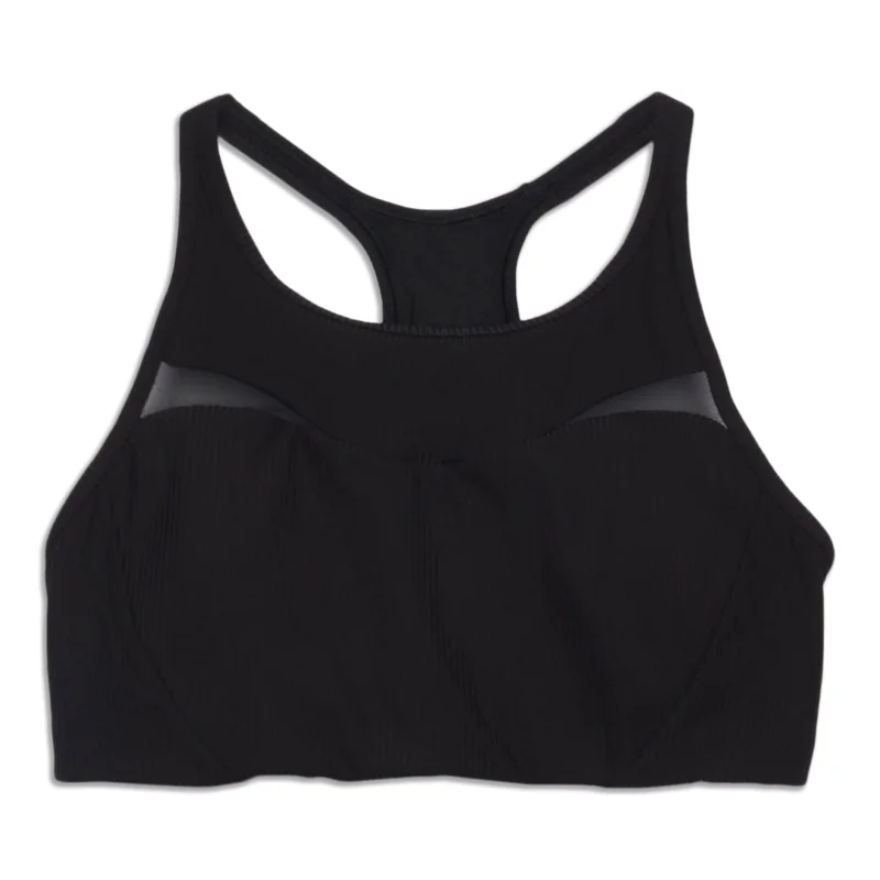 Organic Yoga Bar with Berries -Ribbed-Mesh High-Neck Bra - Resale