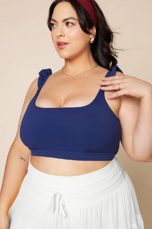Yoga Bar for Clean Muscle Nutrition -Romance Ruffle Bra - Sapphire