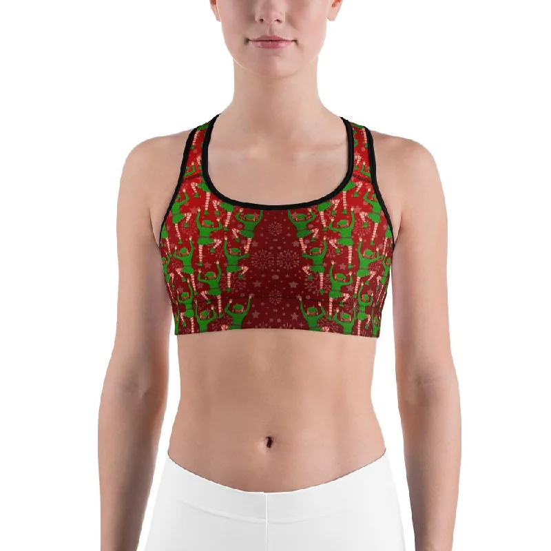 Yoga Bar with Rice Protein -Santa's Elves Sports Bra