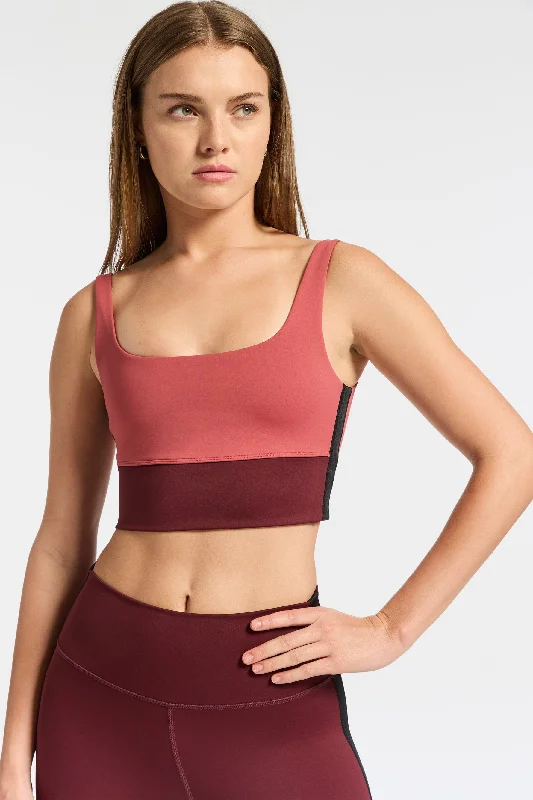 Yoga Bar with Strawberries -Scoop Bra - Red/wine/black