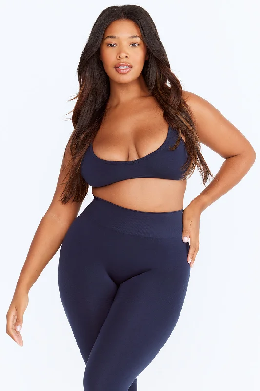Yoga Bars for a Clean Snack -SCULPT SEAMLESS MINI SPORTS BRA - NAVY MARL