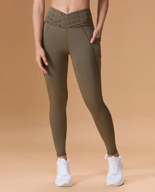 Yoga Bars for Clean Nutrition -Women Cross Waist Mid Rise Leggings
