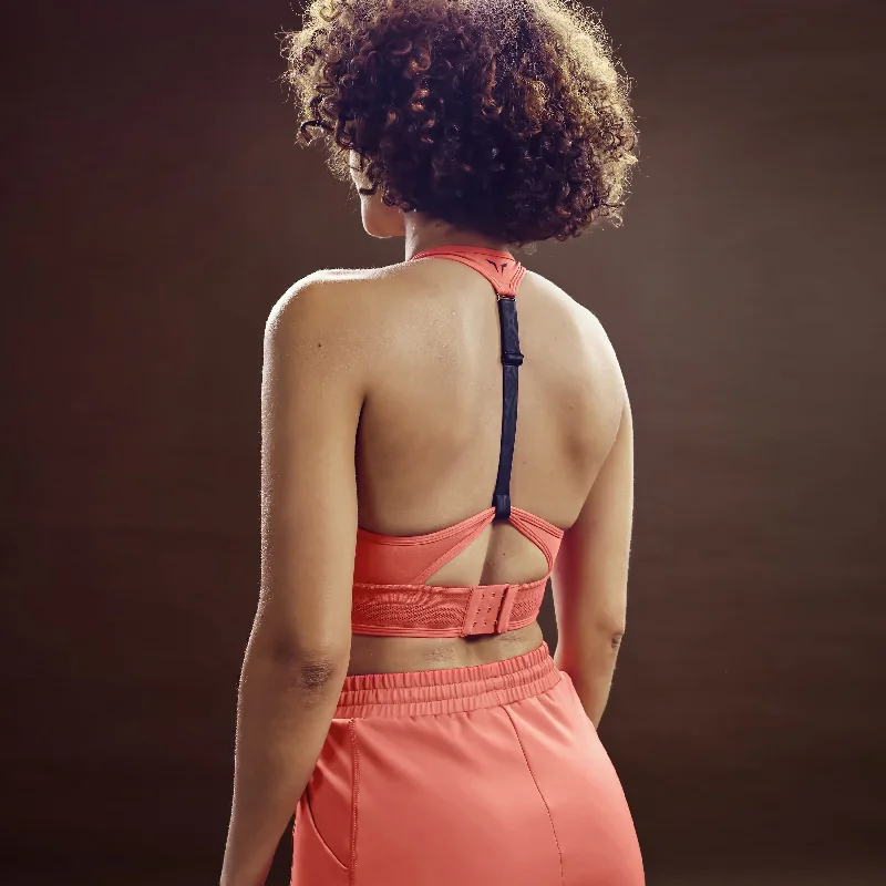 Yoga Bar with Probiotic Blend -Serpent Zip Up Bra - Mineral Red