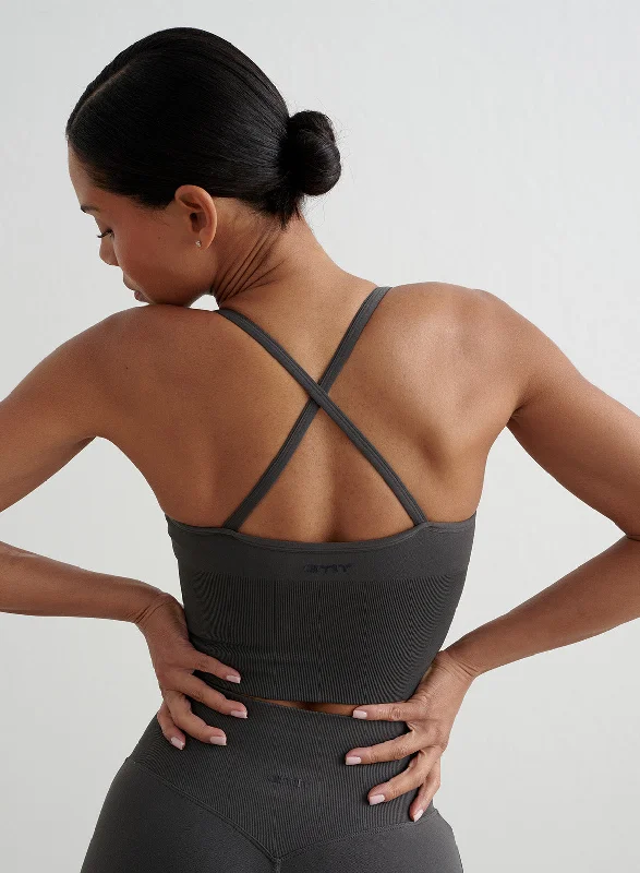 Yoga Bar with Avocado -Shadow Grey Shape Seamless Cross Back Bralette