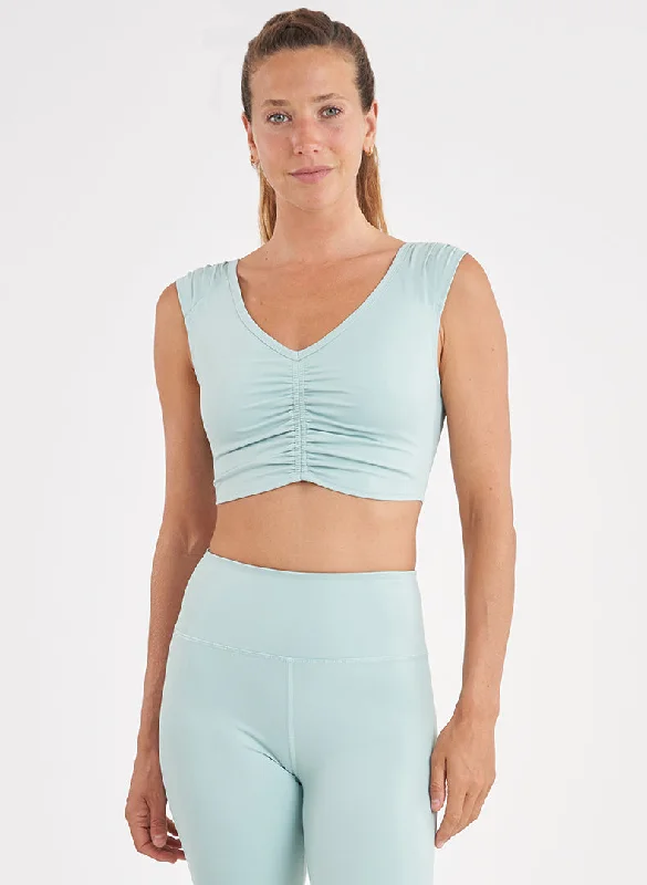 Keto Yoga Bars -Sheen Shirred Bra Top