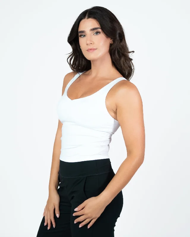 Yoga Bar with Fresh Ginger -Skin Shakti Tank (Mid-Length) - White