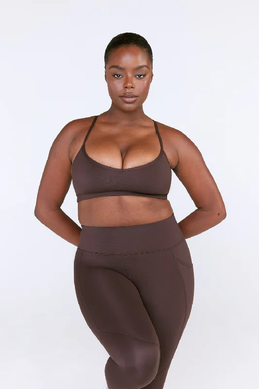 Yoga Bar with Cashews -SKINLUXE LIFT SPORTS BRA - ESPRESSO