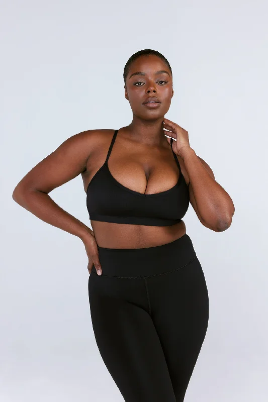 Yoga Bar with Natural Flavors -SKINLUXE LIFT SPORTS BRA - SHADOW BLACK
