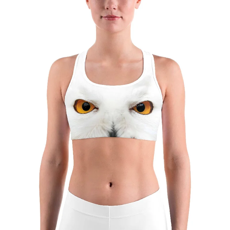 Yoga Bar with Healthy Probiotics -Snowy Owl Eyes Sports bra