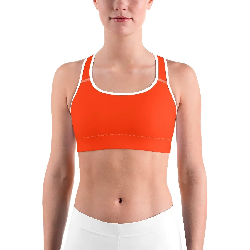 Low-Sugar Yoga Bars -Solid Hot Orange Sports bra