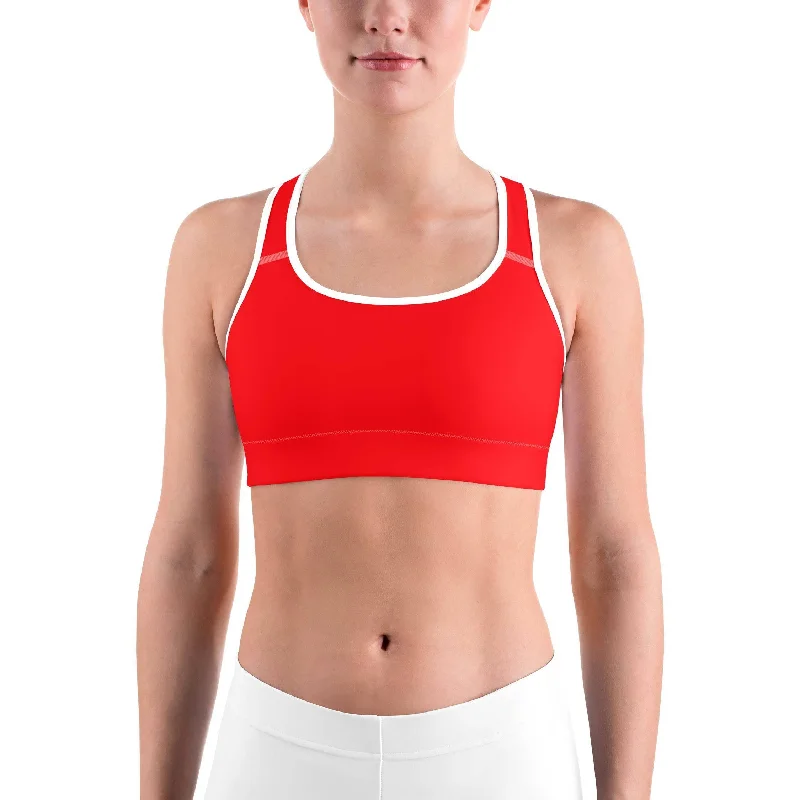 Yoga Bar for Balanced Nutrients -Solid Hot Red Sports Bra