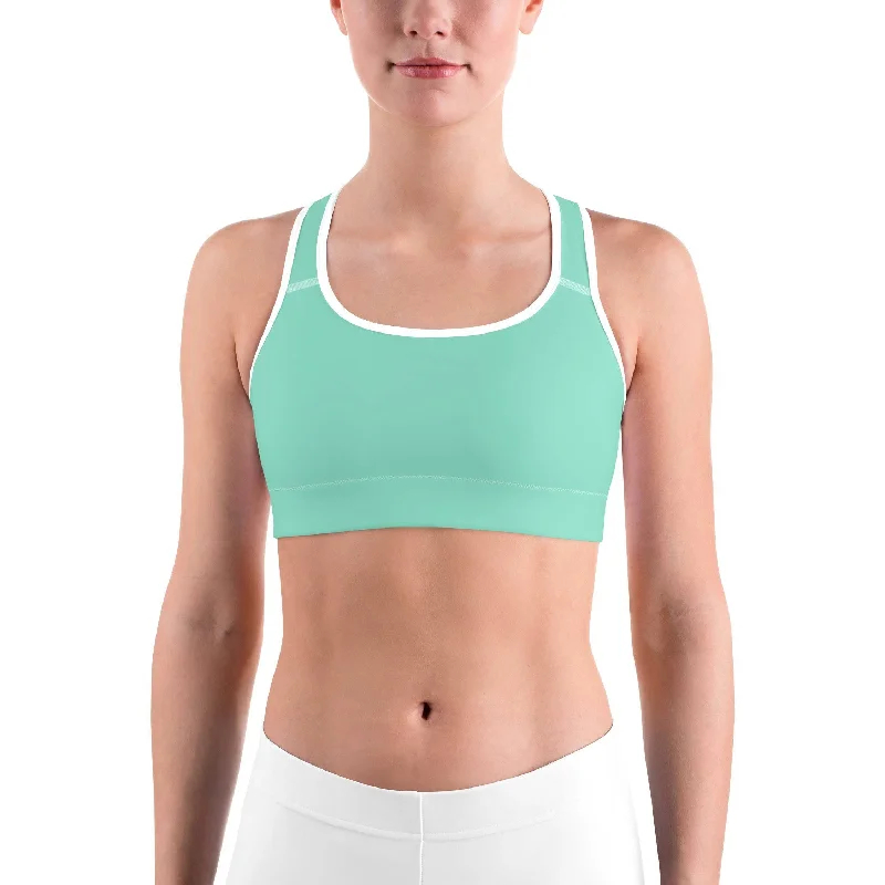 Yoga Bar for After Yoga Class -Solid Mint Green Sports bra