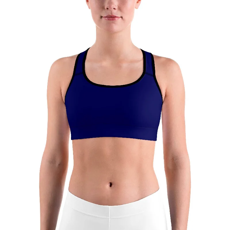 Yoga Bar for Healthy Lifestyle -Solid Ocean Blue Sports Bra