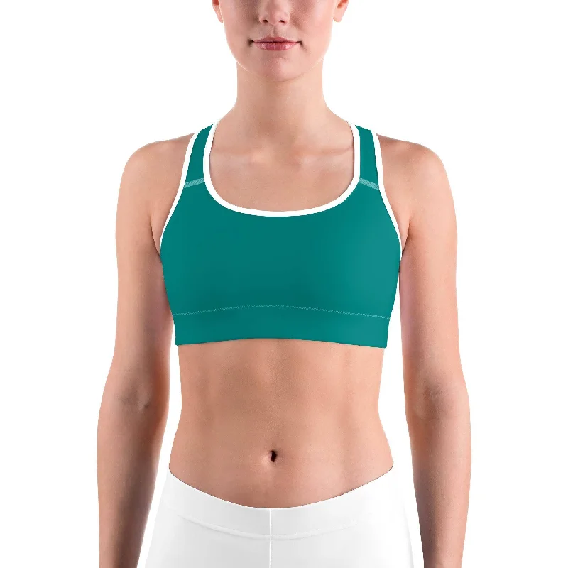 Yoga Bar Protein for Muscle Gain -Solid Teal Sports bra