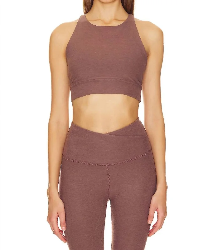 Yoga Bar for Healthy Weight Management -Spacedye Enlighten Long Line Bra In Truffle Heather