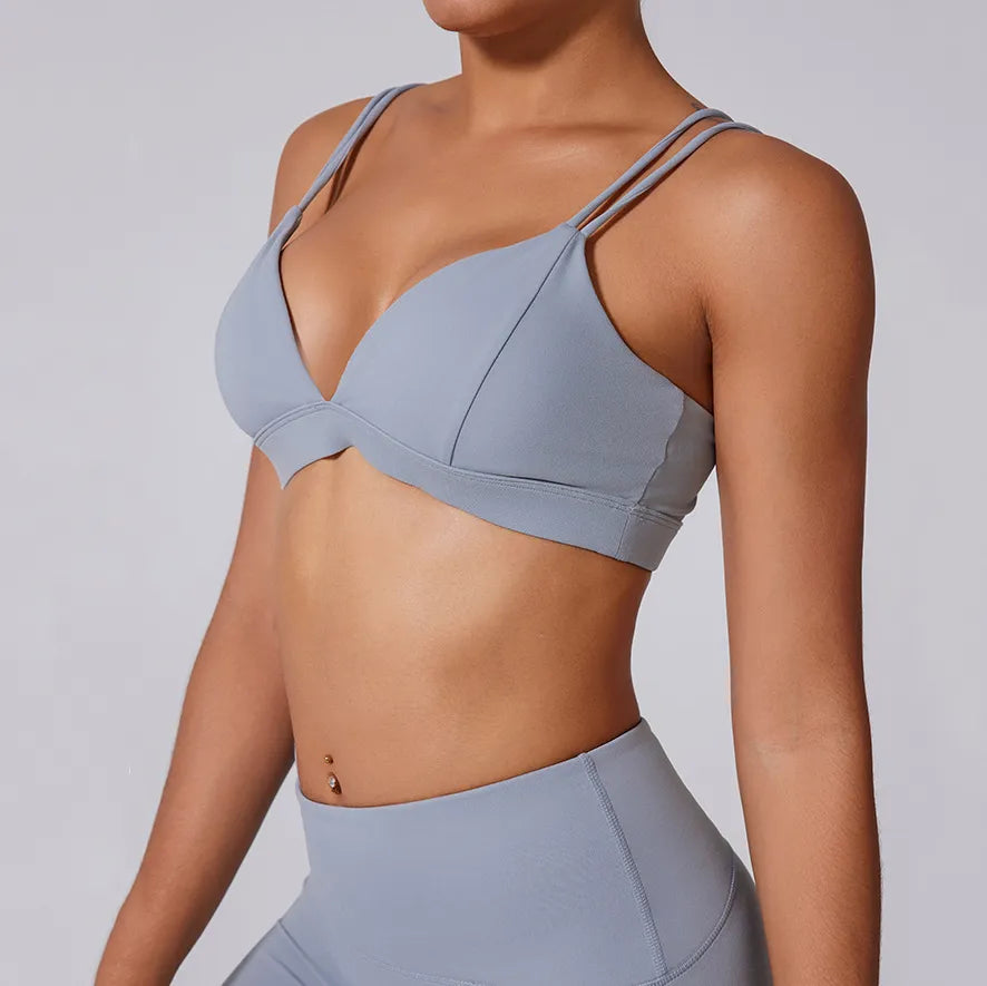 Yoga Bar for Workout Fuel -SPARK Deep V Fitness Bra ZC2897
