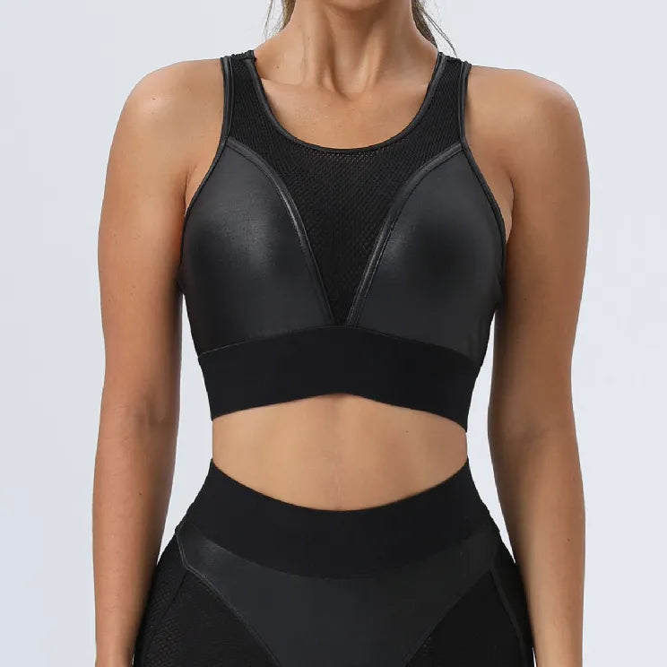 Yoga Bar with Sweet Potato -SPARK Mesh Patchwork Fitness Bra TF9901