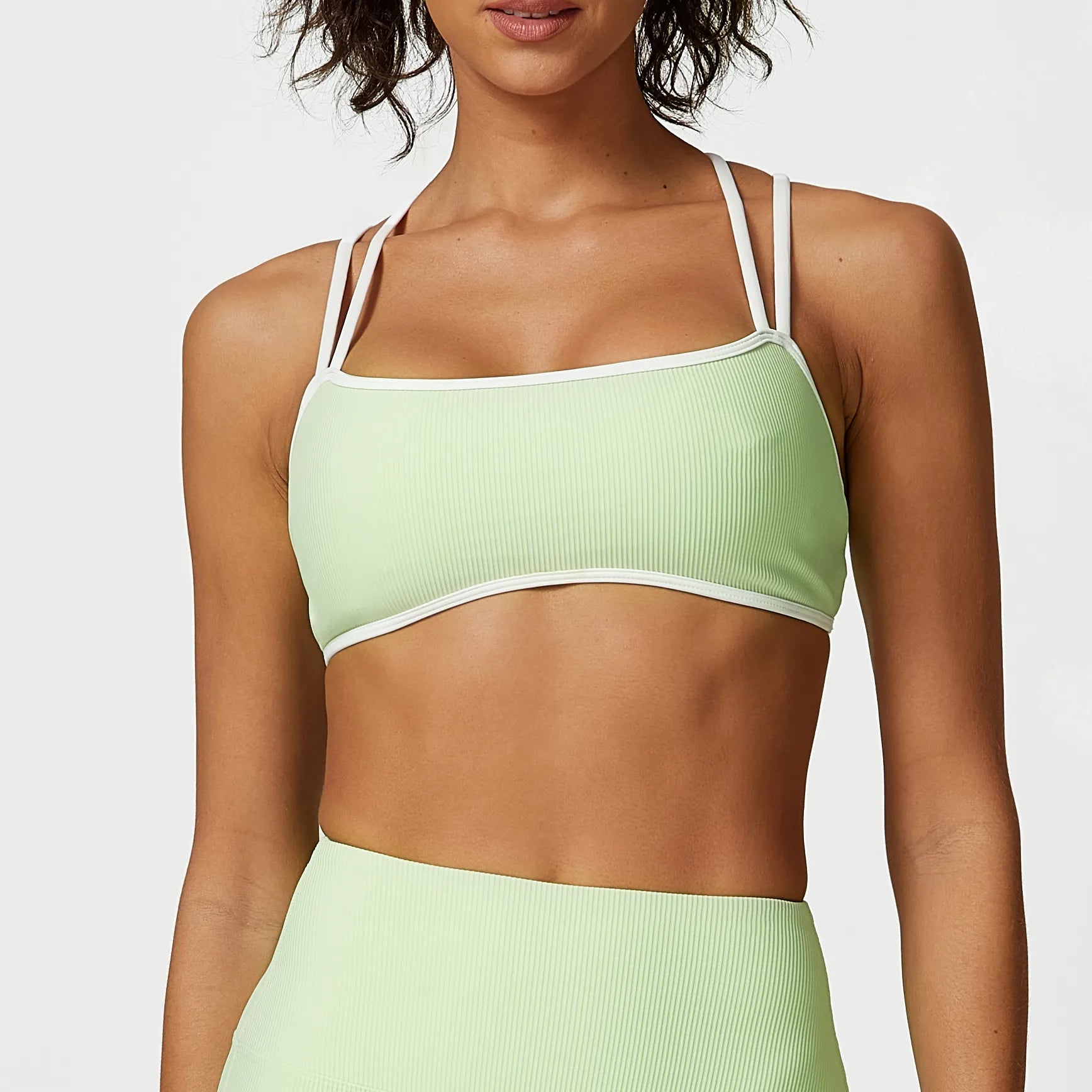 Yoga Bar with Fruit -SPARK Summer Ribbed Contrast Colors Bra SB2346