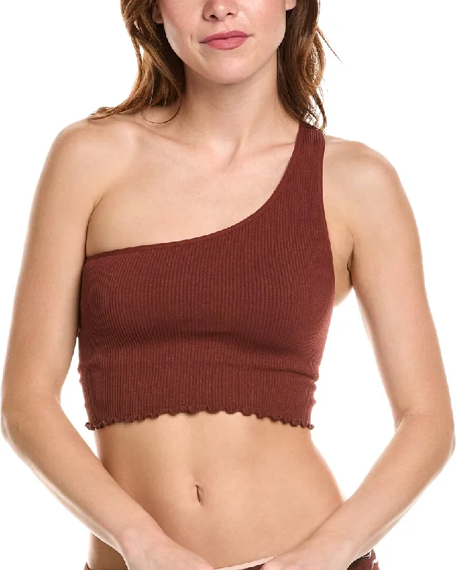 Yoga Bar with Apple and Almonds -Spiritual Gangster Luna One-Shoulder Crop Tank