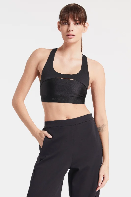 Yoga Bar with Stevia -Sport Logo Bra - Black