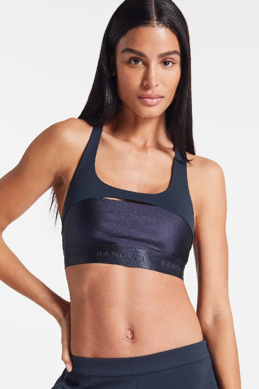 Yoga Bars for Antioxidant Benefits -Sport Logo Bra - Navy Blazer