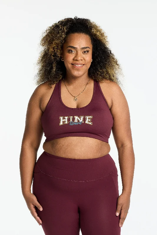 Yoga Bar for Optimal Recovery -VARSITY 2.0 SPORTY BRA BURGUNDY
