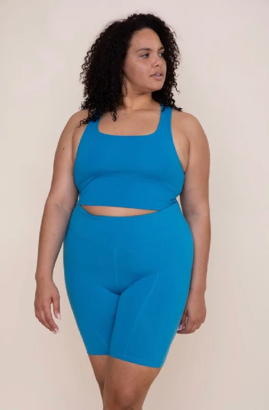 Yoga Bar with Natural Ingredients -Square Neck Sports Bra Turquoise