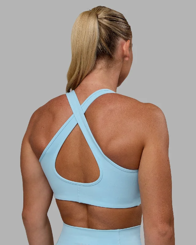 Yoga Bar with Cranberry and Almond -Stamina Sports Bra - Glacial Blue