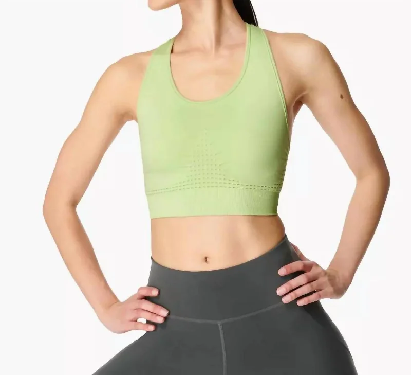 Non-GMO Yoga Bars -Stamina Sports Bra In Utopia Green