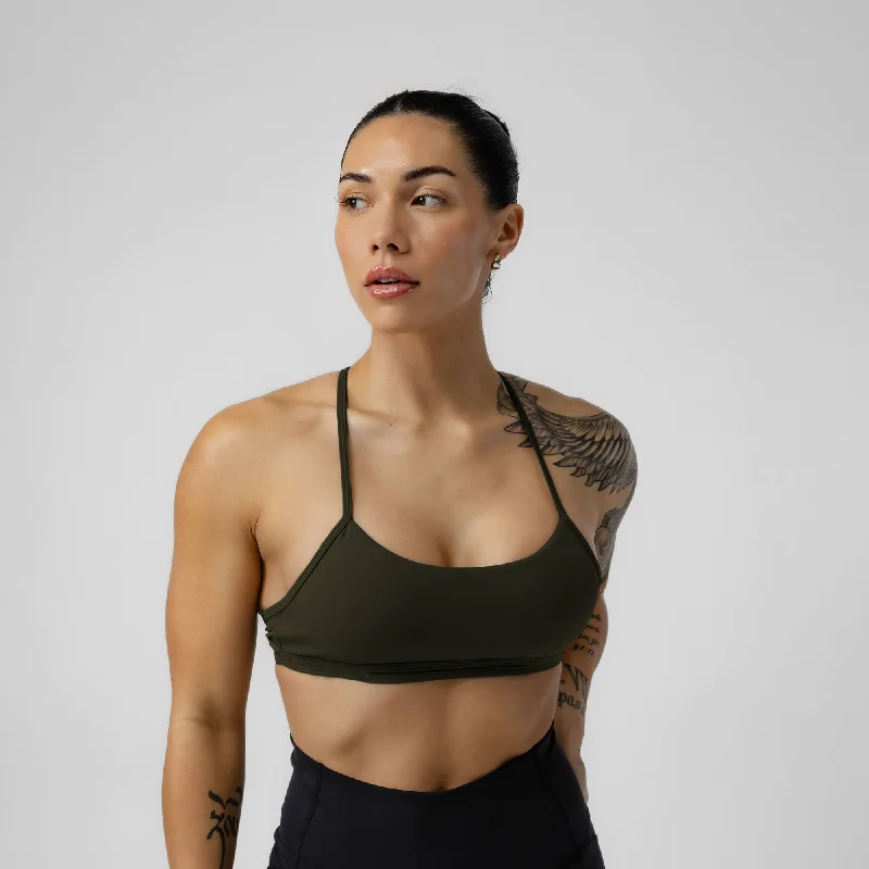 Yoga Bar with Beets -Strategy Bra - Forest Green