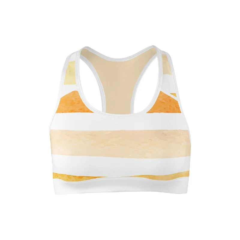 Yoga Bar for Complete Protein -Sunny Stripes Sports Bra