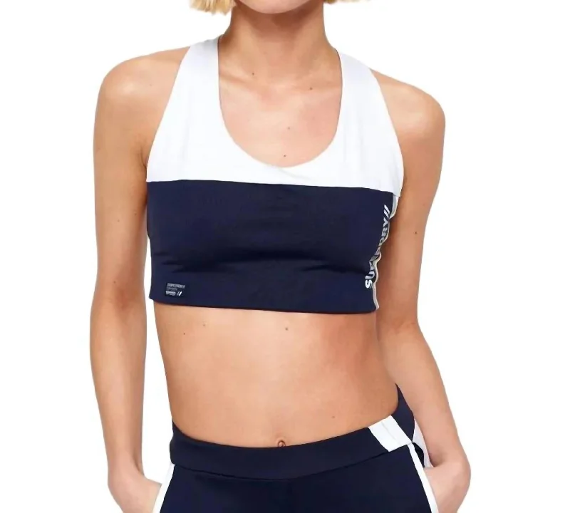 Yoga Bar with Chia Seeds and Blueberries -Super Speed Sports Bra In Navy Blue