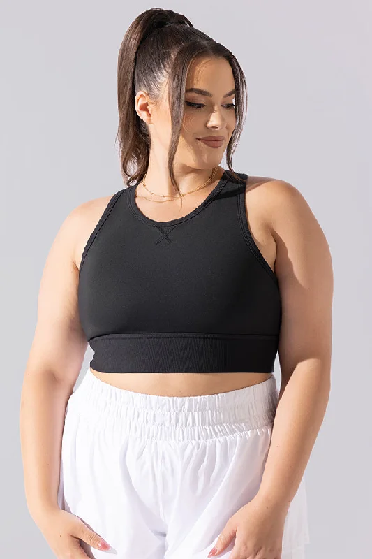 Yoga Bar with Raw Agave -Sweat Sesh Crop Top - Black