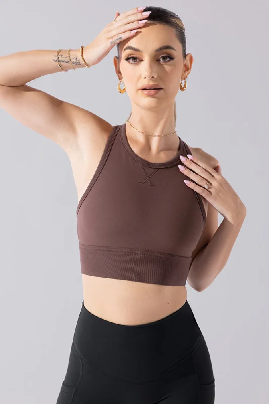 Yoga Bar for Lower Glycemic Response -Sweat Sesh Crop Top - Truffle
