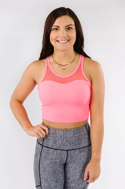 Yoga Bar with Raw Protein for Recovery -Sweetheart Crop Top in Pink (Final Few)