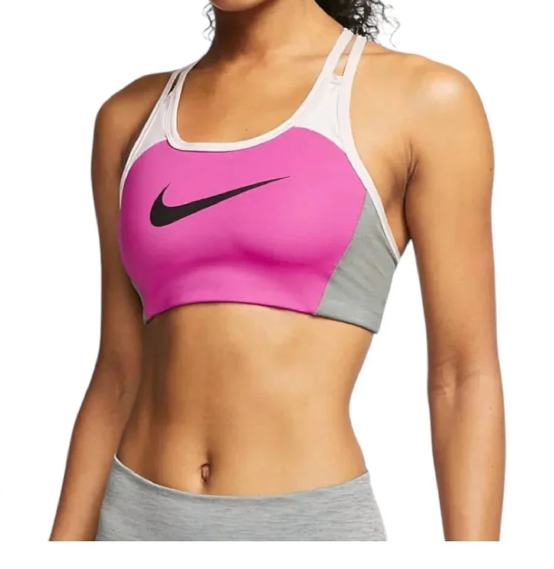 Energy Yoga Bar with Coconut Water -Swoosh Active Spots Bra In Fuchsia