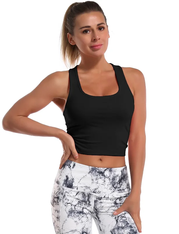Yoga Bar with Date Syrup -Tank Top Crop Racerback Athletic black | Bubblelime