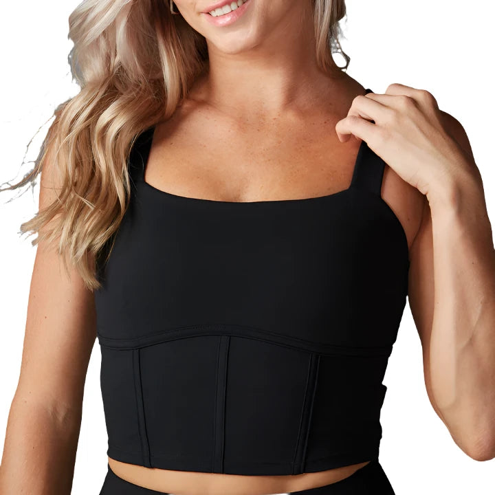 Yoga Bar with Beets and Ginger -Tavi Active Embrace Longline Bra Ebony C119