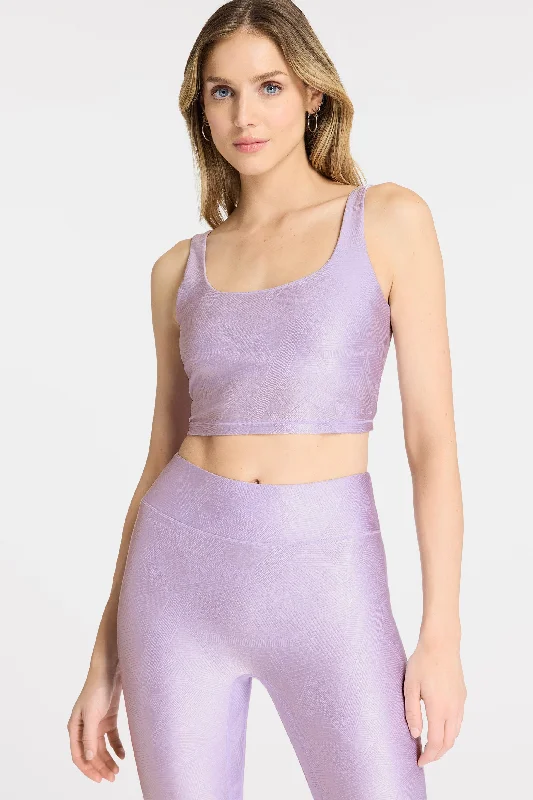 Yoga Bar with Fresh Lemon -Tempo Crop Geo Jacquard Bra - Lilac Haze