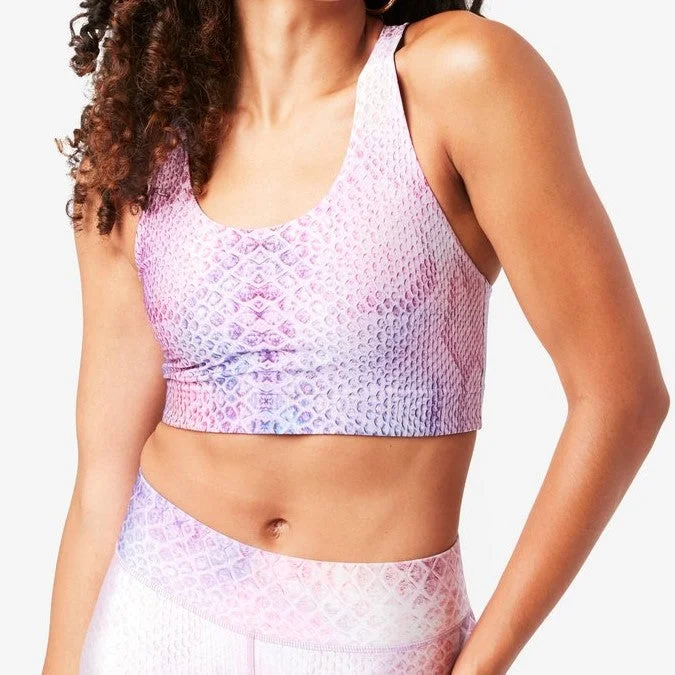 Yoga Bar with Protein and Vitamins -Pink Python Hi-Shine Sports Bra