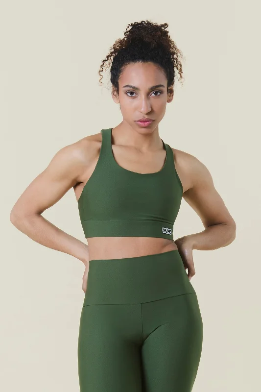 Yoga Bars for Nutrient-Dense Energy -Women's Braided Sports Bra - Bamboo Print