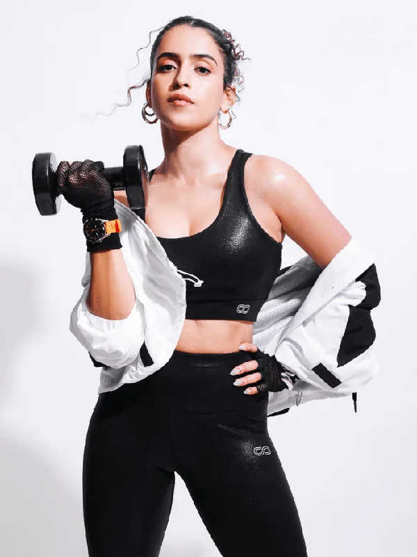Yoga Bar with Hemp Hearts -Gloss Bra Shiny Black