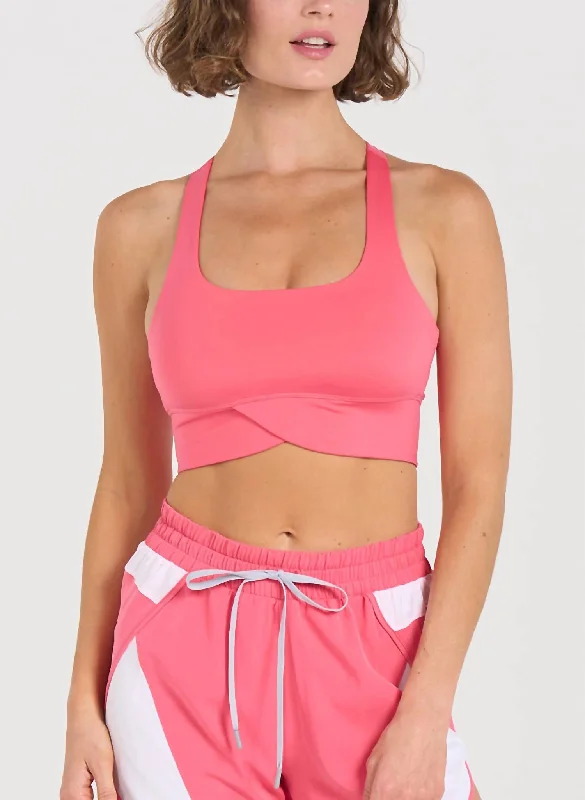 Yoga Bar with Apple and Cinnamon -Tulip Racerback Bra In Coral Reef