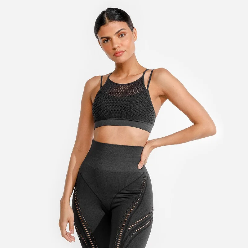 Organic Yoga Bar with Berries -Ultra Sports Bra - Charcoal