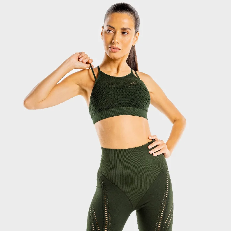 Yoga Bar for Healthy Digestion -Ultra Sports Bra - Khaki