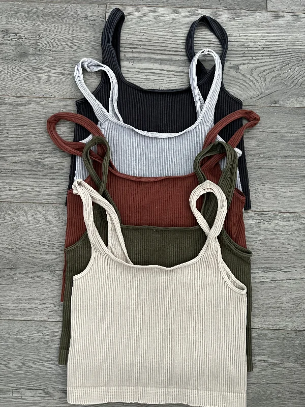 Yoga Bar with Turmeric for Inflammation -Vintage Square Neck Crop Tank - Multiple Colors