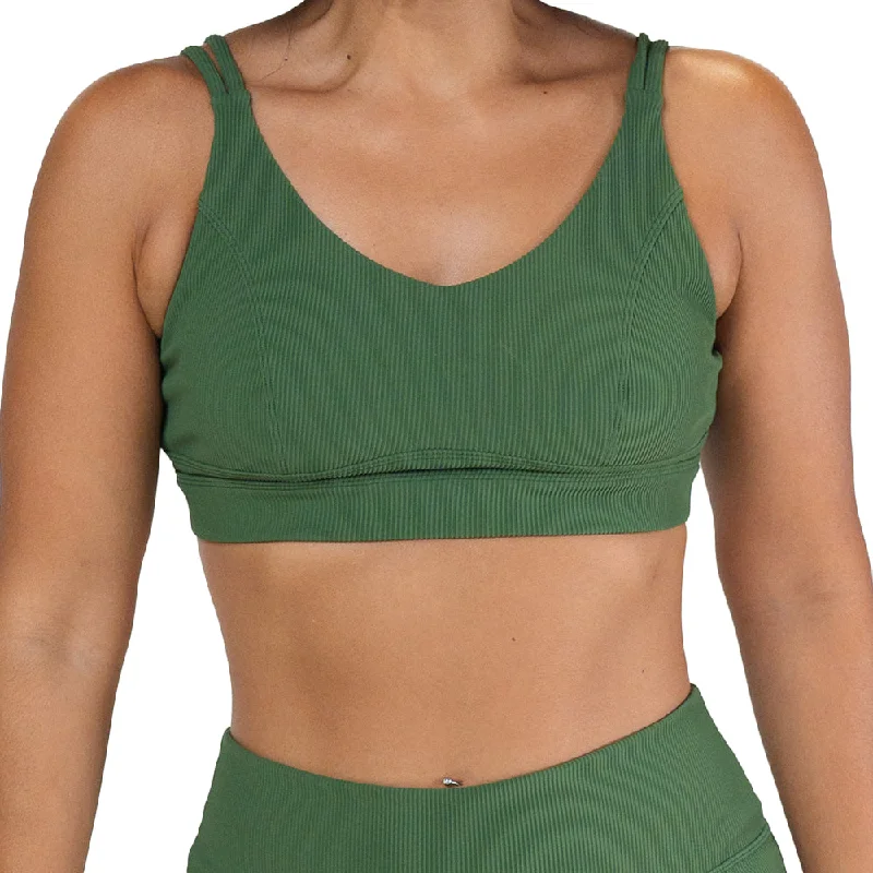 Yoga Bar Snack for Active Lifestyle -Vitality Bra | Ribbed | Hunter Green