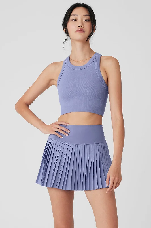 Yoga Bar with Matcha Powder -Seamless Delight High Neck Bra - Lilac Blue