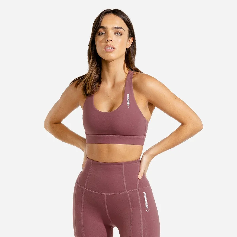 Organic Protein Yoga Bar with Low Sugar -Warrior Bra - Dusty Rose